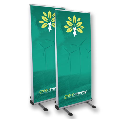 Double-sided outdoor pull-up banner