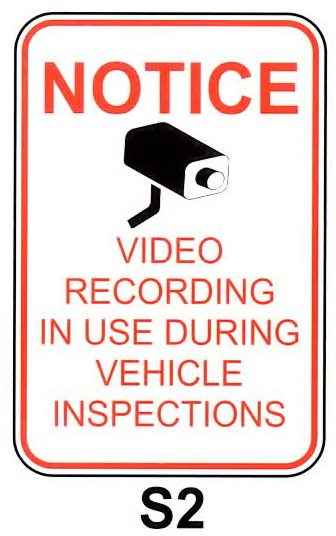 Notice - Video recording in use during vehicle inspections